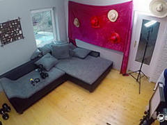 Hot, tattooed blonde, Dana Jayn is working as a reporter and often having casual sex sessions