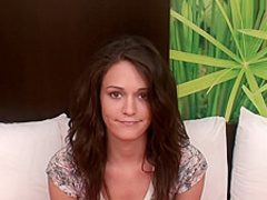 Thin Brunette Teens Gets Creampied