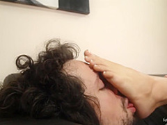 Worships Friends Feet While She Dozes Off On Couch