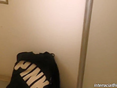 Brunette girl fucking niggas in green screen