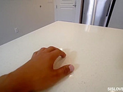 Busty brunette asked her step- brother to fuck her brains out and make her cum