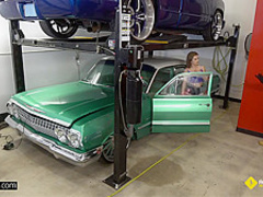 Rose Banks is kneeling on the floor and expecting her well deserved facial cumshot any moment