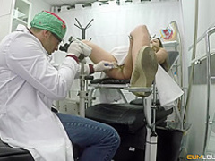Melany Kiss is having sex in a gynecologists office, and enjoying every second of it
