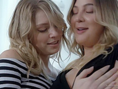 Blair Williams and Giselle Palmer are eating each others pussy gently and moaning while cumming