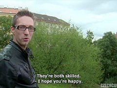 Young czech couple interviewed on the street