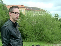 Young czech couple interviewed on the street