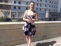 Naive, amateur babe, Melanie is fucking a stranger in his apartment, in front of a hidden camera
