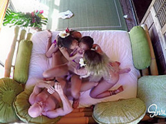 Teen college girls having a sexy threesome