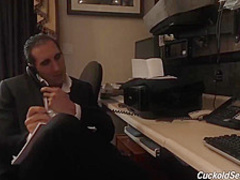 Horny, black guys are fucking a married woman at the same time, in her villa