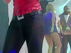 Smashing women are making love in front of other people and enjoying every second of it