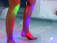 Smashing women are making love in front of other people and enjoying every second of it