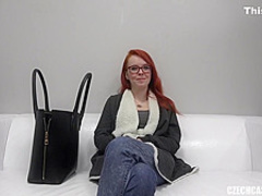 Czech casting of a beautiful redhead