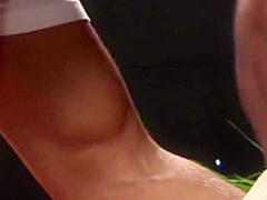 Paige Ashley is fucking two guys and enjoying while they are ejaculating all over her