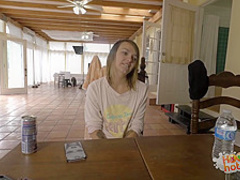 Teen blonde Carmen Callaway dragged on leash