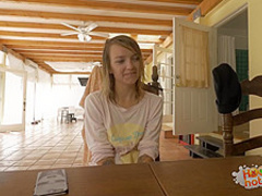 Teen blonde Carmen Callaway dragged on leash
