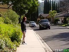 Red haired slut, Ava Little got banged in a doggy style position, until she came
