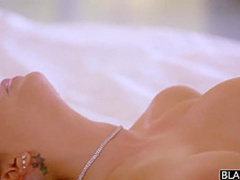 Pretty brunette gets hammered by a giant cock