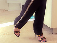 Opening her pussy lips and masturbating