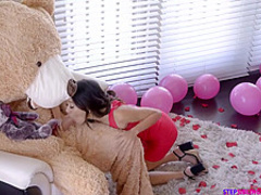 Petite Asian teen brunette, Jasmine Grey sucked her roommates cock and got fucked better than ever