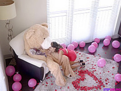 Petite Asian teen brunette, Jasmine Grey sucked her roommates cock and got fucked better than ever