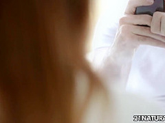 Passionate sex with a small teen babe