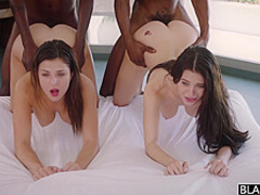 Lana and Leah Gotti with horny blacks