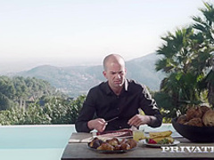 Scarlet Domingo is a slutty maid who likes to fuck her employers instead of working