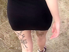 Slutty babe is getting hammered in the middle of the nature and enjoying it a lot