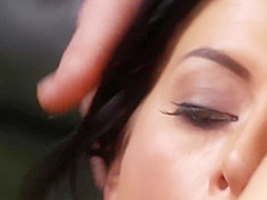 Skinny brunette begged her married lover to fuck her as hard as he can, until she cums