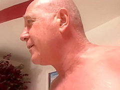 Seductive blonde woman has a huge smile on her face while getting stuffed with a stiff dick