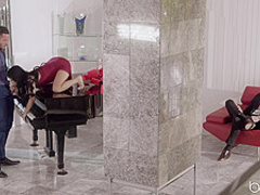 Marica Hase is sucking cock in the middle of the day, instead of getting ready for work