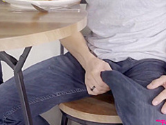 Cock loving blonde teen is giving blowjobs even to her step- brother, once in a while