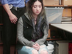 Busty Girl Abused By Security Officer