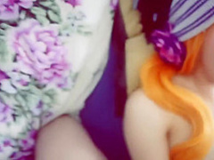 Orange haired girl tied, bound and fucked