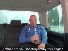 Totally Pierced and Tattooed Wierd Creature Rock the Cock in Driving Car
