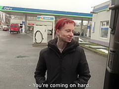 Totally Pierced and Tattooed Wierd Creature Rock the Cock in Driving Car