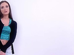 Hot brunette gives her cunt in this casting