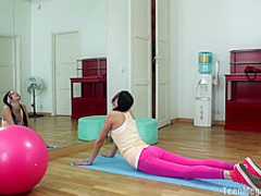 Yoga student gets fucked by personal trainer