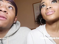 Gorgeous, black chick always wanted to make a porn video and earn some easy cash