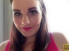 Elena Vega is a slutty, blindfolded brunette with small tits who likes to get fucked very hard