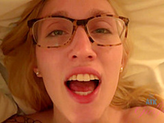 Sweet blonde cock teaser, Victoria Gracen got fucked and creampied in the middle of the night