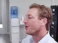 Seductive, red haired woman, Lauren Phillips got fucked at work and liked it a lot