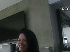 Busty ladies are having a threesome with a small titted lesbian chick, in the late afternoon