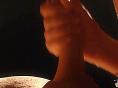 Two sexy girls in erotic lingerie are about to have a threesome with an elderly guy