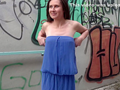 Public Agent Lara Fox Gets her Skinny Ass Covered in Spunk