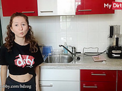 MyDirtyHobby - Petite teen with big natural boobs barebacked and creampied