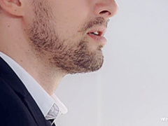 Hot brunettes in erotic lingerie and stockings are getting fucked hard on the working desk