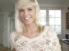 Banana eating blonde