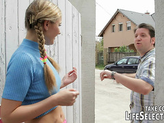 Cheeky schoolgirls get caught by sexy private teacher