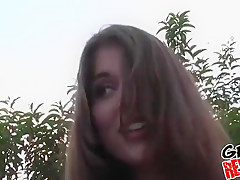 Cute GF pulls down her shorts and reveals her pussy